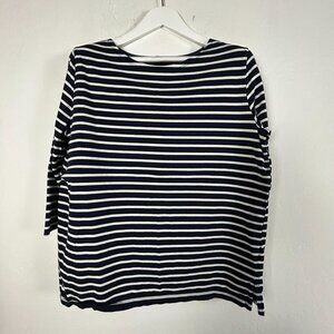Nursing Queen Womens Navy Striped Nursing Top XL 3/4 Sleeve with Hidden Zipper